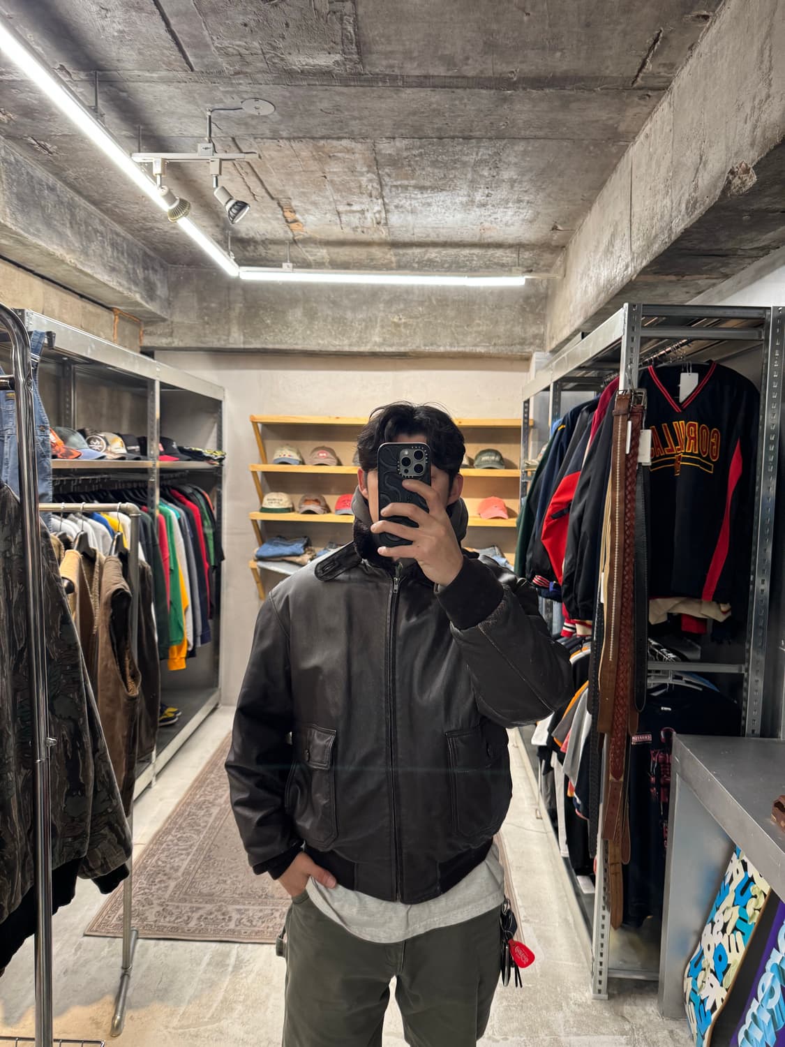 90s Airborne 라이닝 레더 플라이트 자켓 상품이미지2