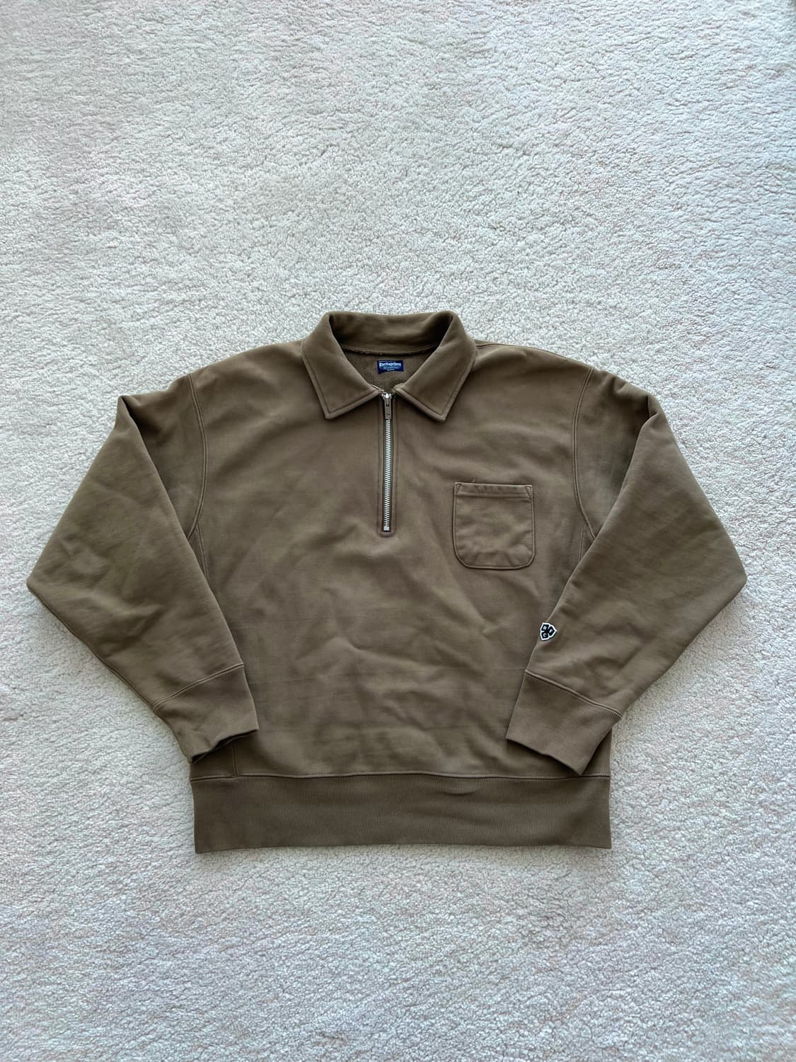 헤리티지 플로스 하프 집업 카키 상품이미지1