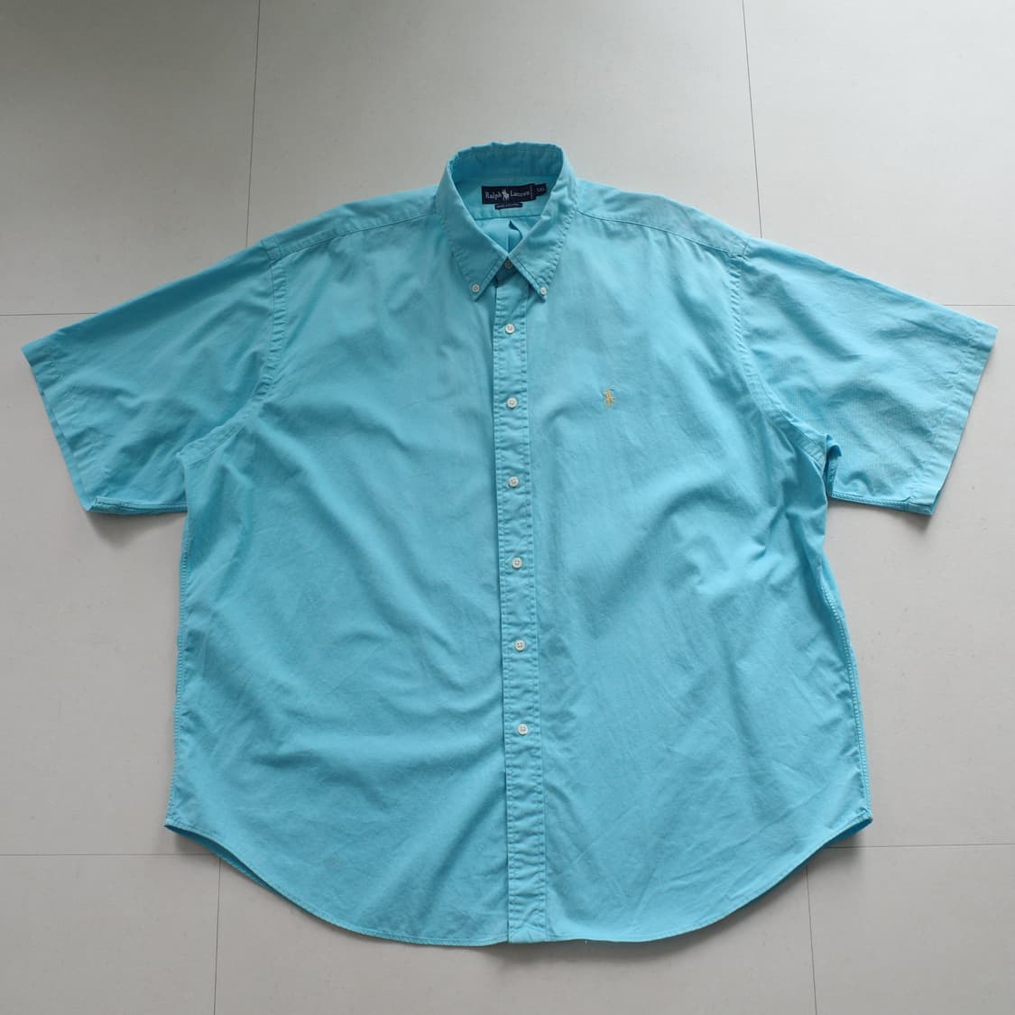 90s 폴로 랄프로렌 반팔 셔츠 스카이블루 XXL 상품이미지1