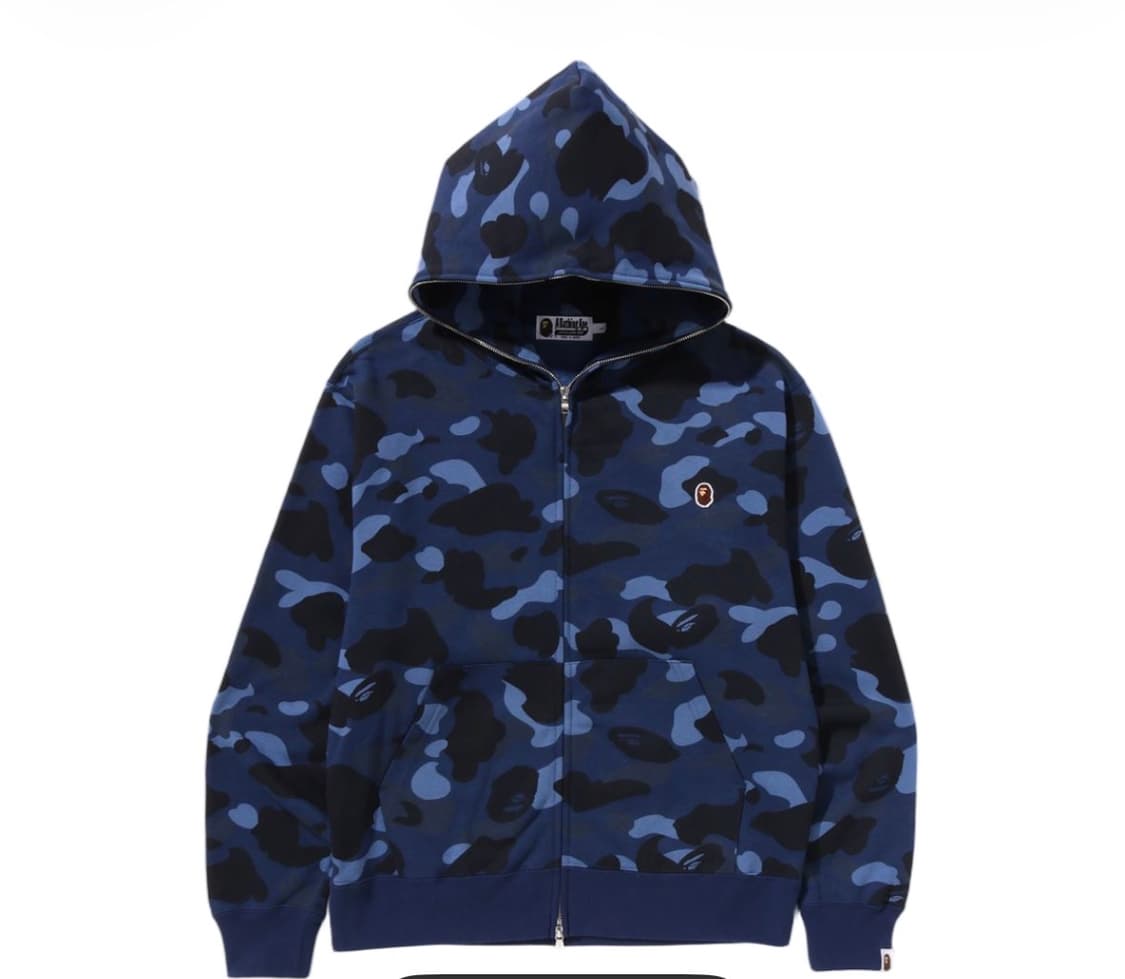 베이프 원 포인크 컬러 카모 크롭 풀 집업 후드 L 상품이미지1