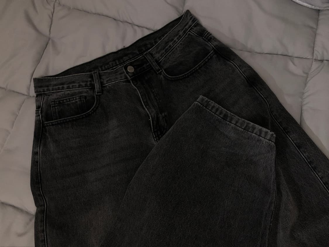 낫포너드 워싱 커브드 데님팬츠 그레이 상품이미지4