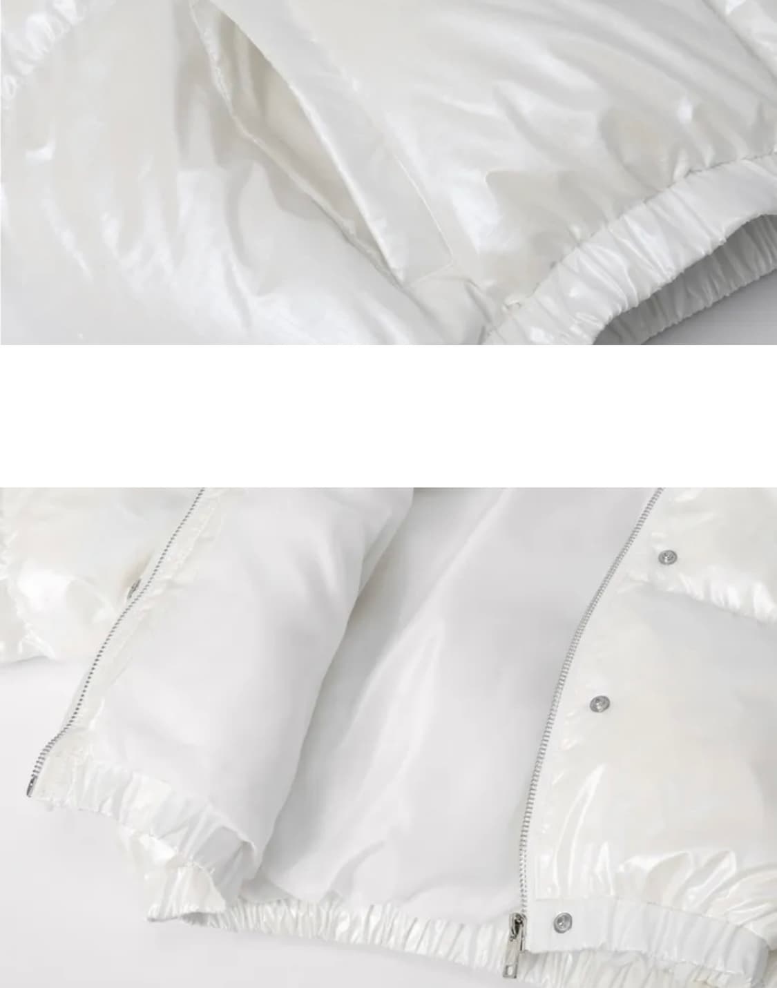 카키포인트 메탈 글로시 패딩 화이트 상품이미지5