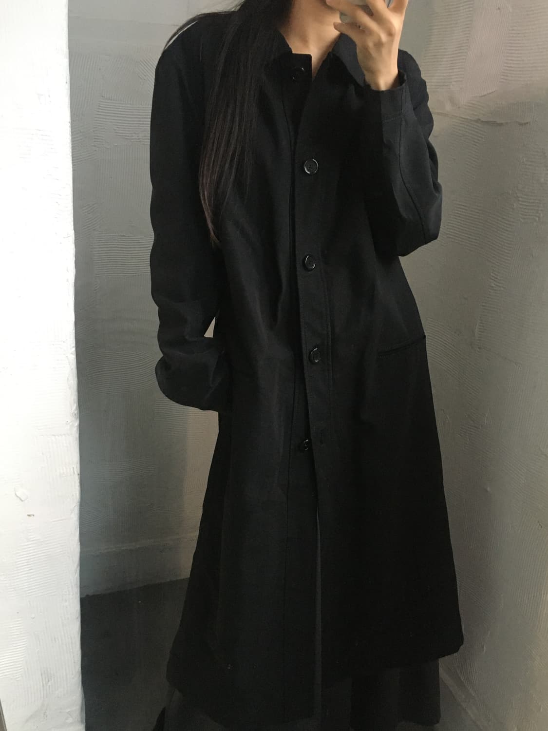 Prada 프라다 블랙 나일론 롱 코트 상품이미지1