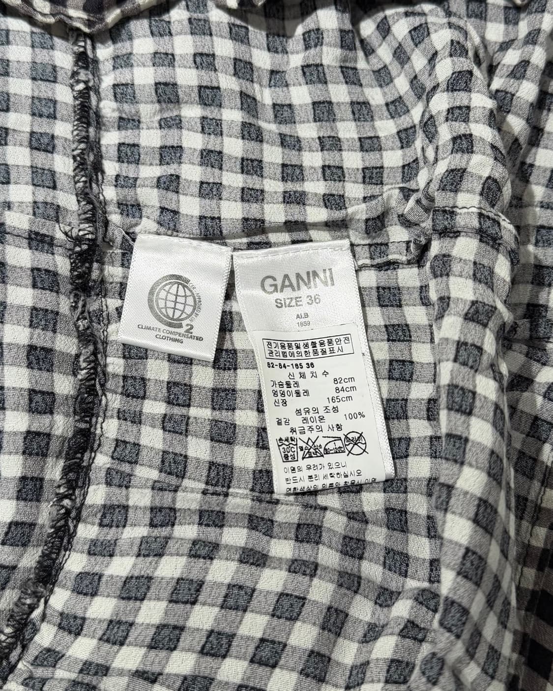 가니 깅엄 체크 프린티드 크레페 레이어 맥시 스커트 상품이미지8