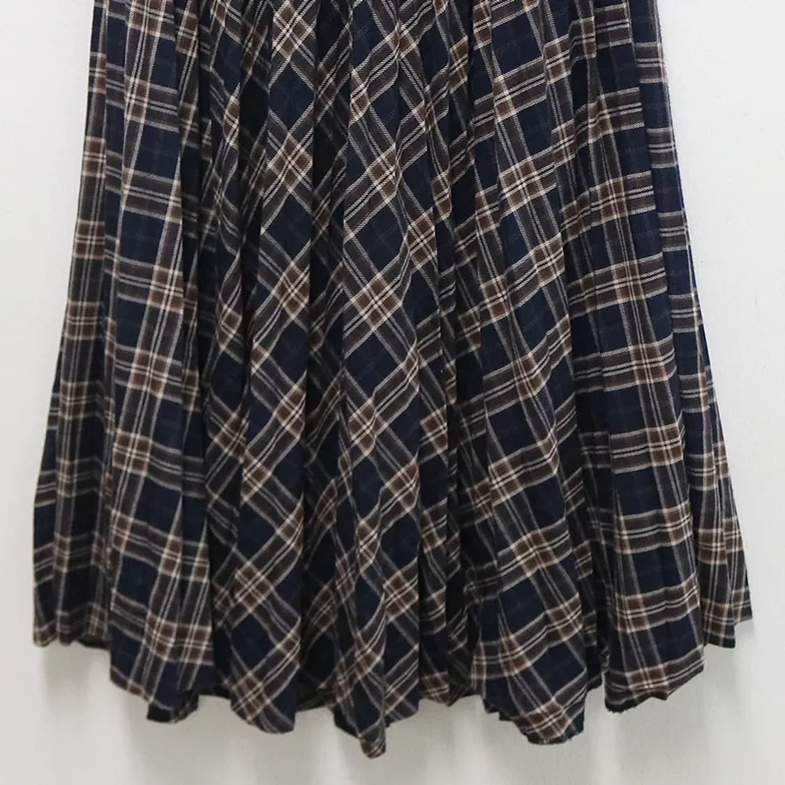 코르자 체크 밴딩 울 혼방 롱 스커트 61168 상품이미지6