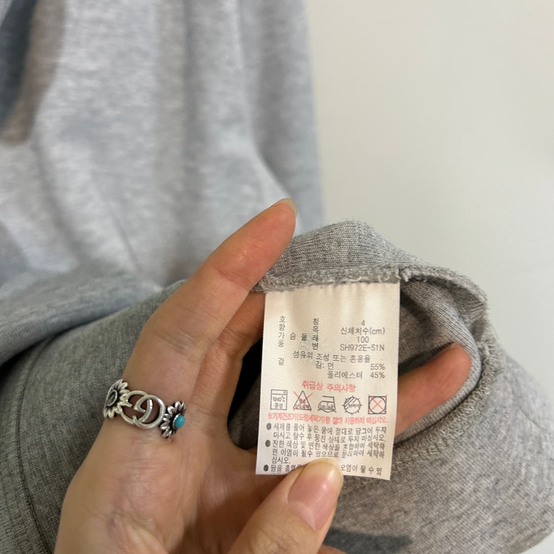 라코스테 베이직 후드 티셔츠 100 그레이 상품이미지4