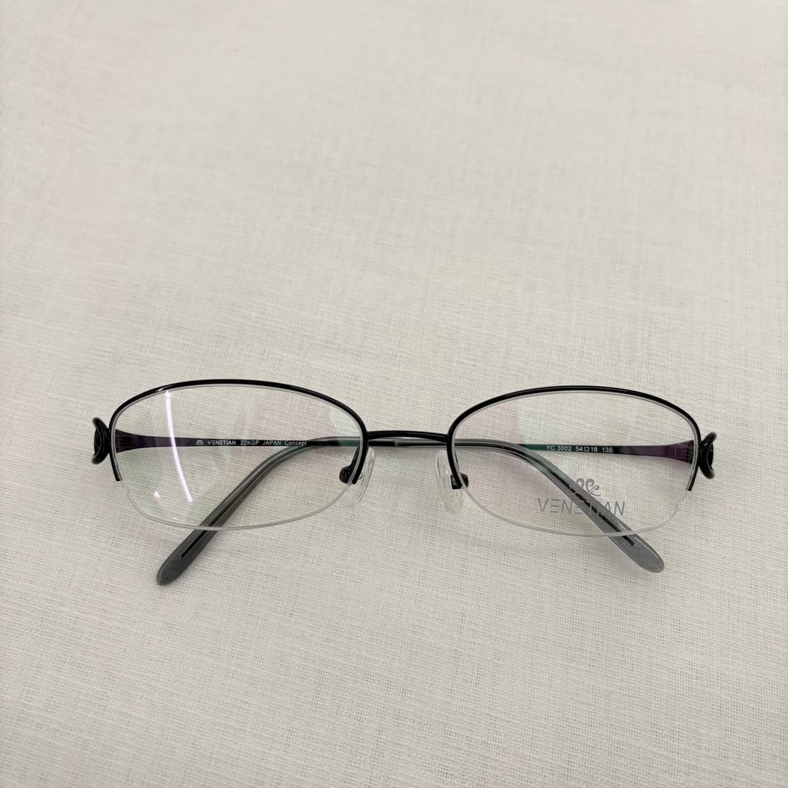 VENETIAN 블랙 반무테 빈티지안경 상품이미지6