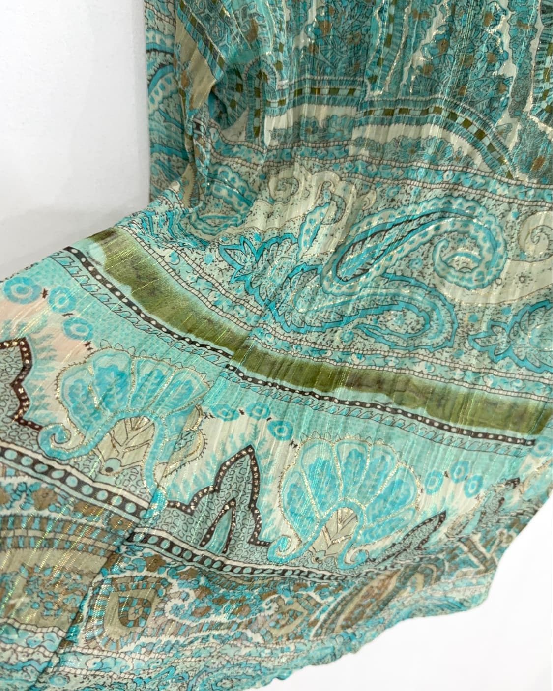 Mint Paisley Pleated Shirt 상품이미지9