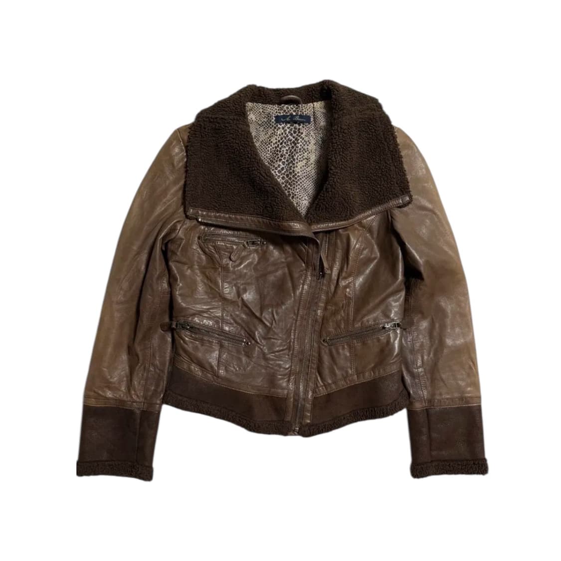 하이넥 양가죽 모터사이클 무스탕 자켓 상품이미지2