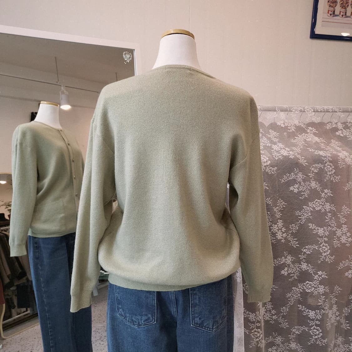 Bien-Mise 올리브 골드펄 울가디건 상품이미지9