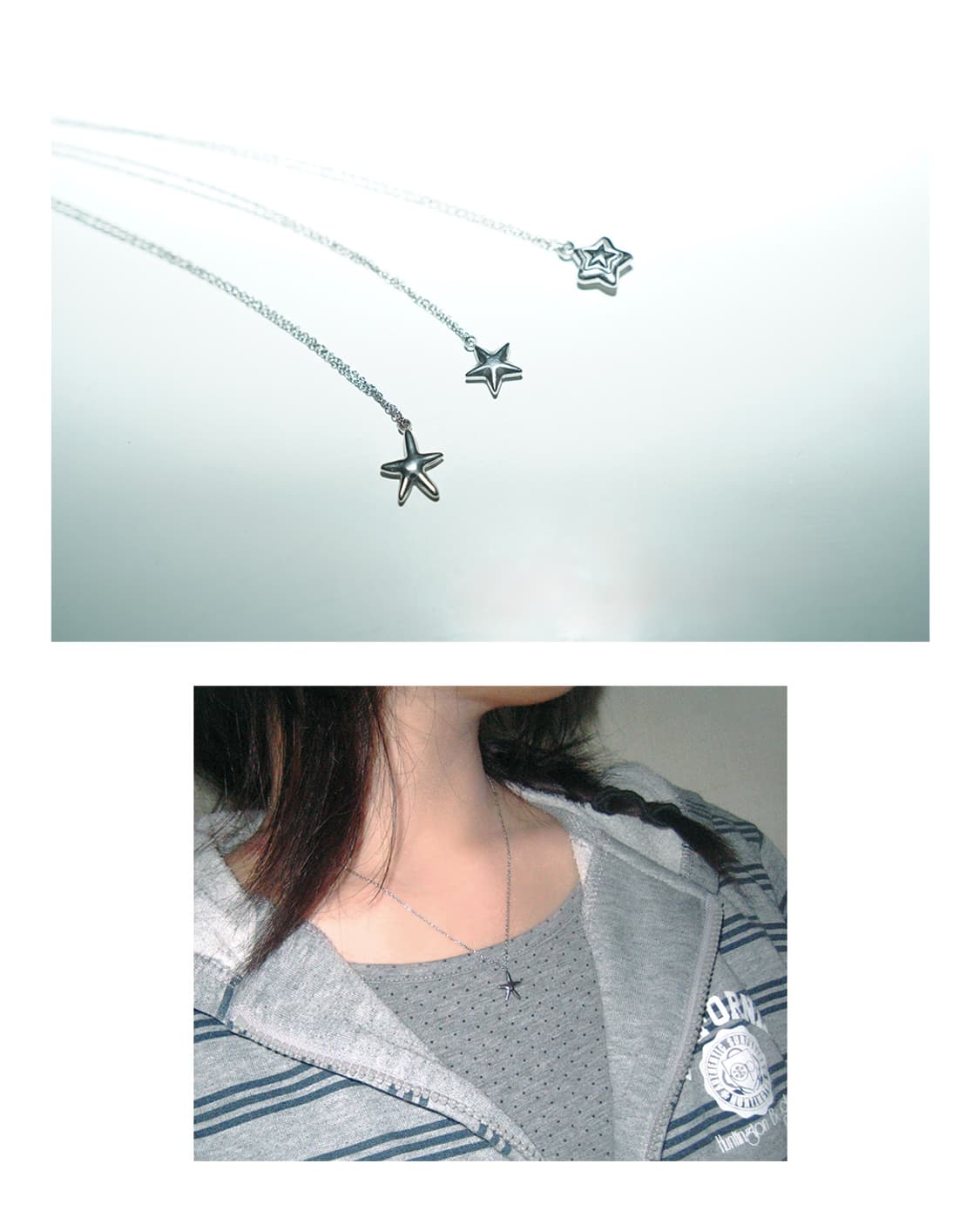 wish star necklace 위시 스타 써지컬스틸 체인 별 목걸이 상품이미지1