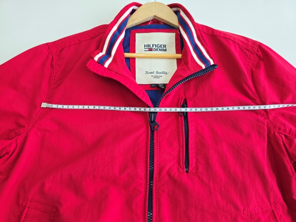 타미 힐피거 데님 나일론 블루종 자켓 레드 L 상품이미지6