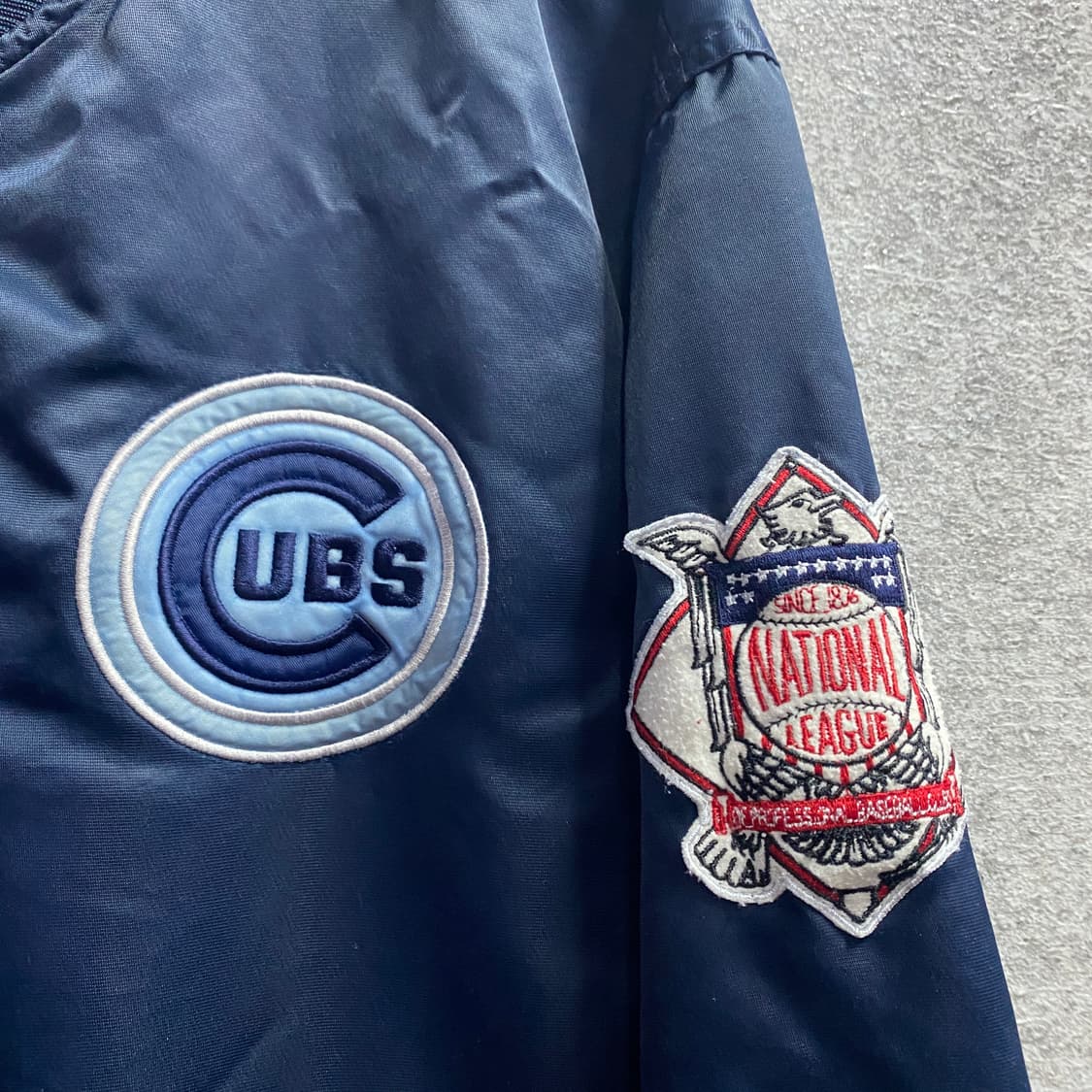 MLB 시카고 컵스 백로고 네이비 패치워커 바시티 자켓 B3904 상품이미지4