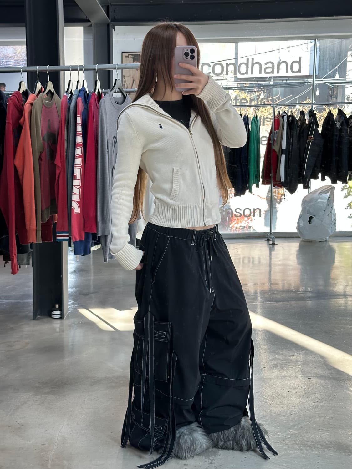 폴로랄프로렌 하이넥 니트집업 크림베이지 상품이미지2