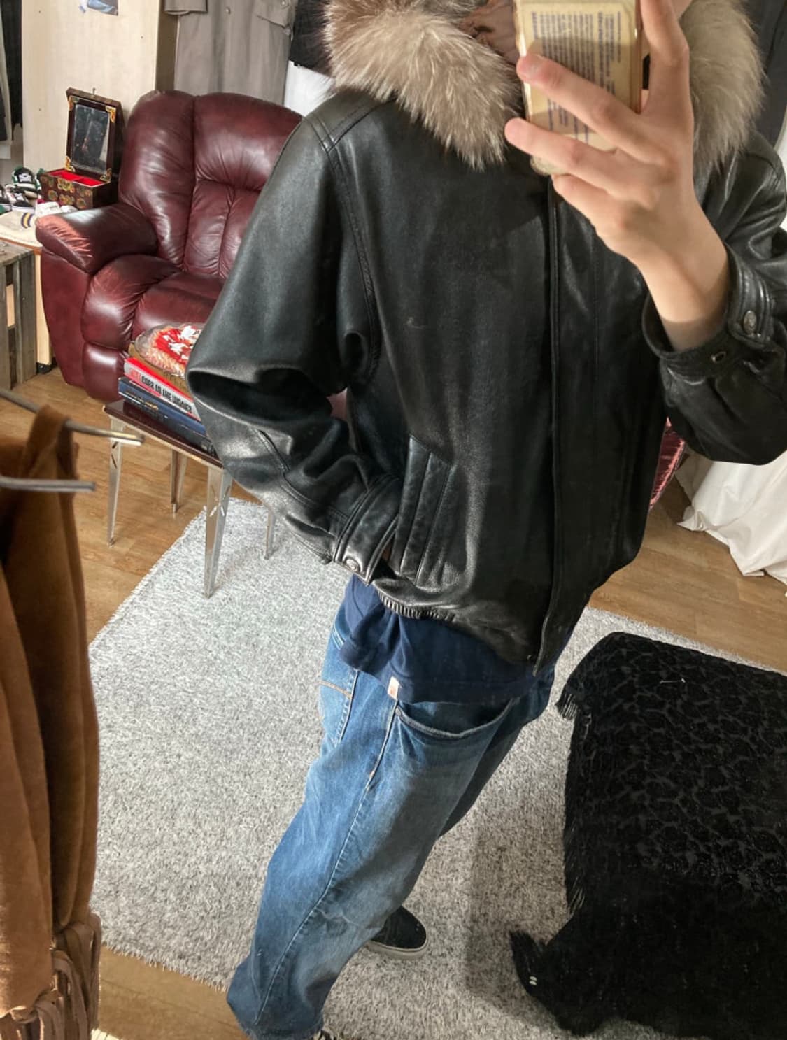USA vtg 램스킨 자켓 상품이미지7