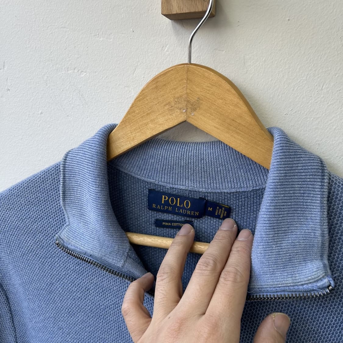 15815 - 폴로 랄프로렌 스카이블루 반집업 니트 (피마 코튼) 상품이미지3
