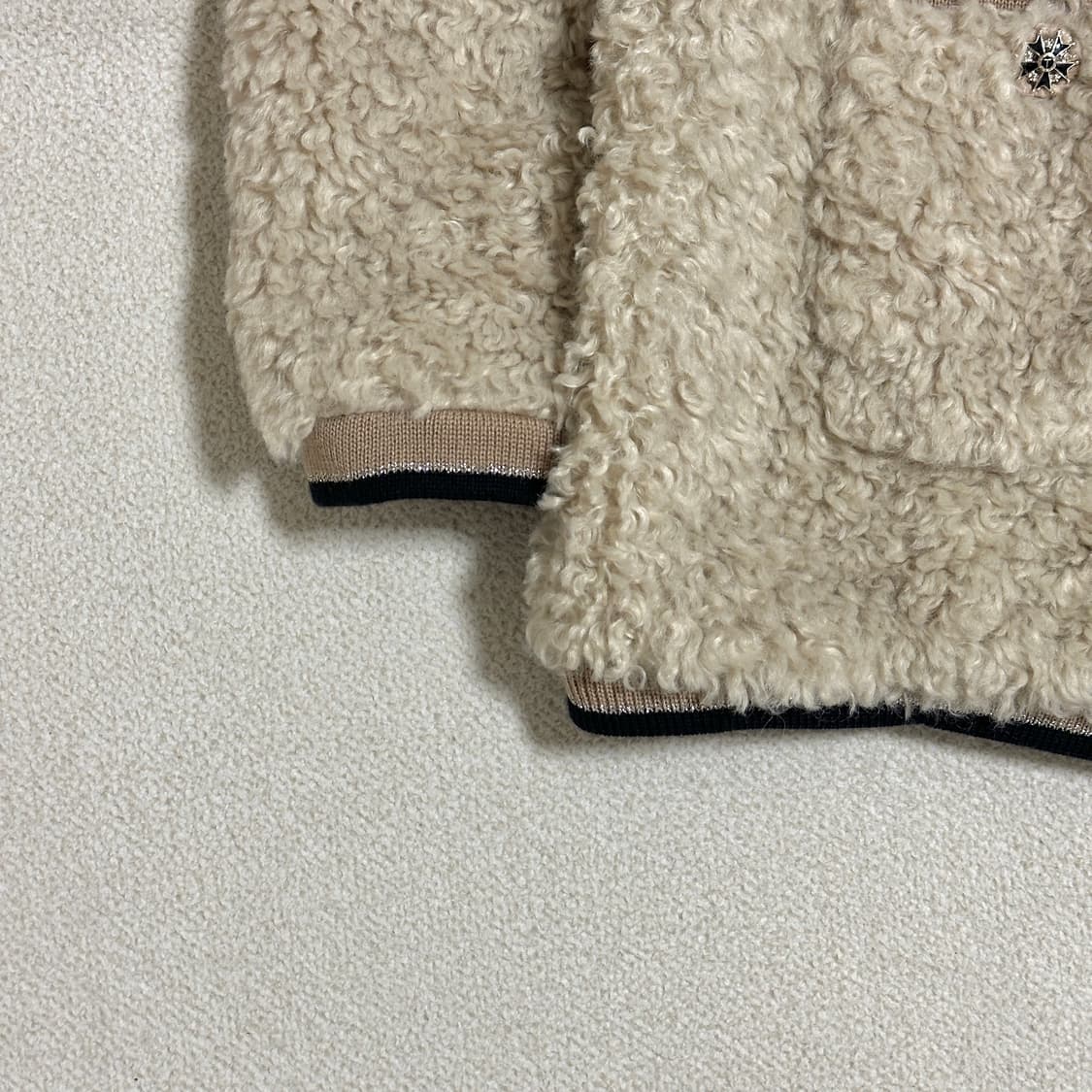 타임 니팅 블록 퍼 자켓 상품이미지4