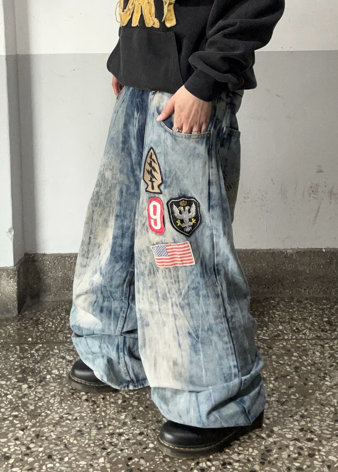 90s ROCAWEAR 올드스쿨 타이다이 패치 힙합팬츠 상품이미지2