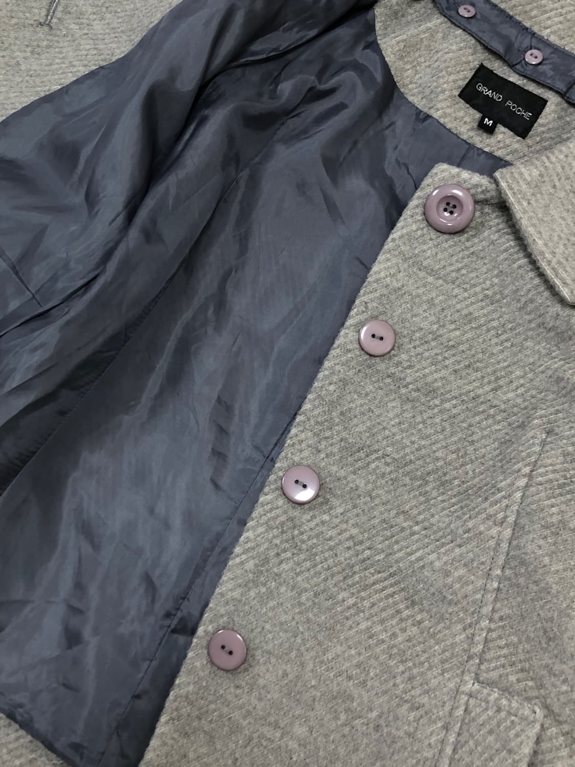 멜란지 그레이 히든 버튼 코트 상품이미지10