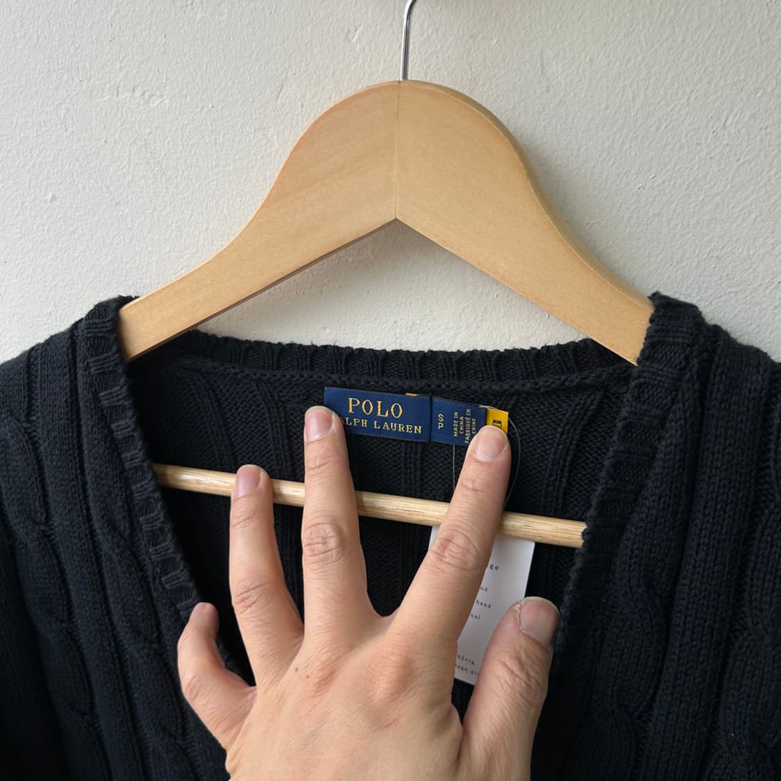 16265 - 폴로 랄프로렌 블랙 케이블 브이넥 니트 상품이미지3