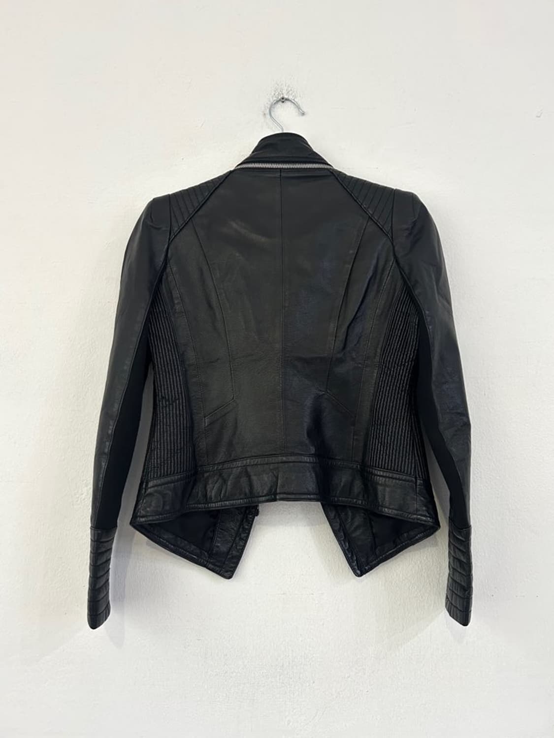 VTG 비대칭 블랙 레더 하이넥 자켓 상품이미지5