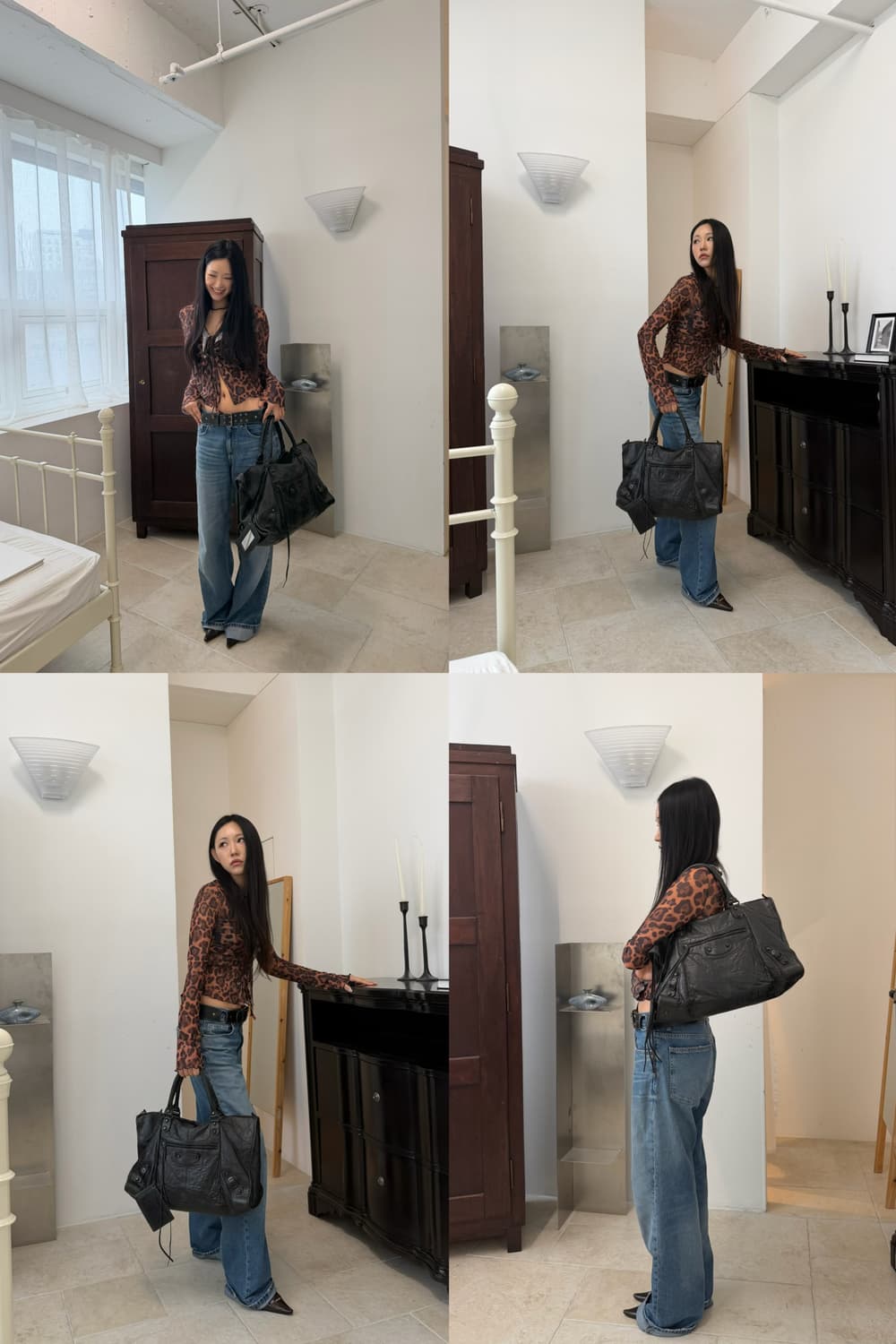 발렌시아가 워크 모터백 블랙 라지 상품이미지2