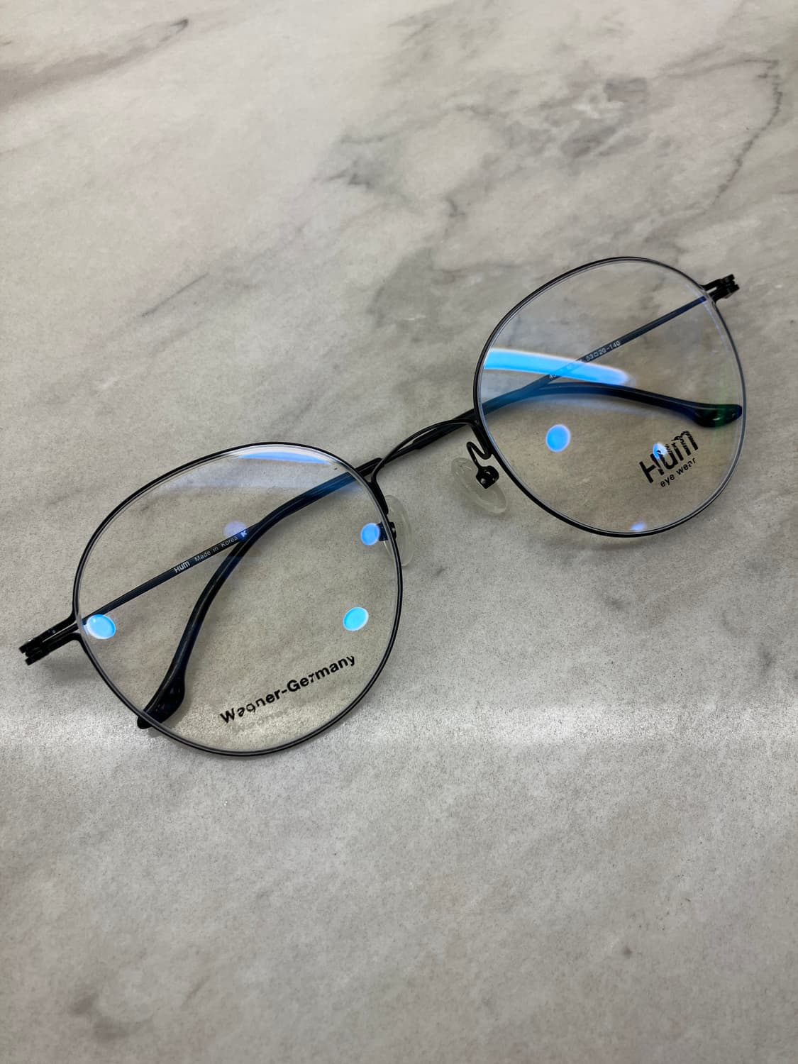 B39 흄 HUM 블랙 라운드 역산각 메탈테 안경 상품이미지1