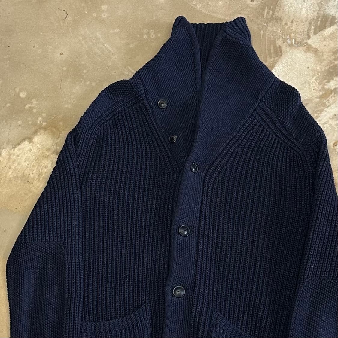 S 폴로랄프로렌 헤비코튼 네이비 숄카라 가디건 상품이미지1