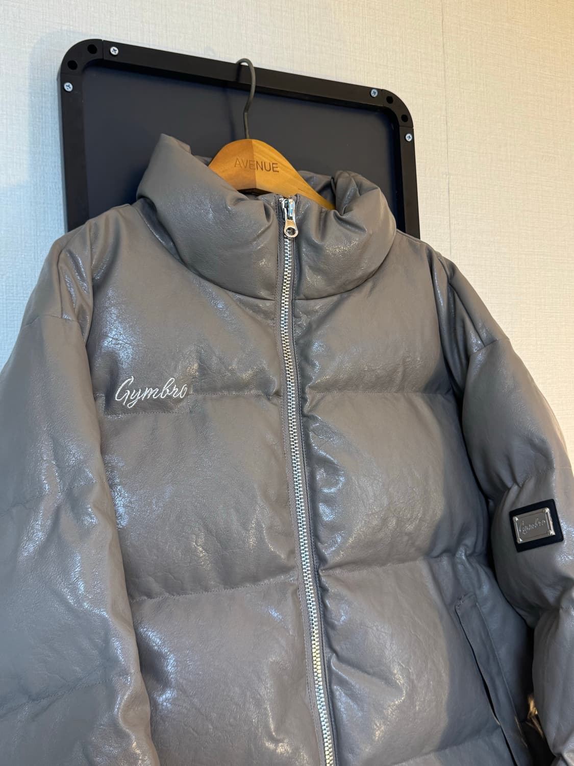 [L]짐브로 레더 베이지 패딩 상품이미지3