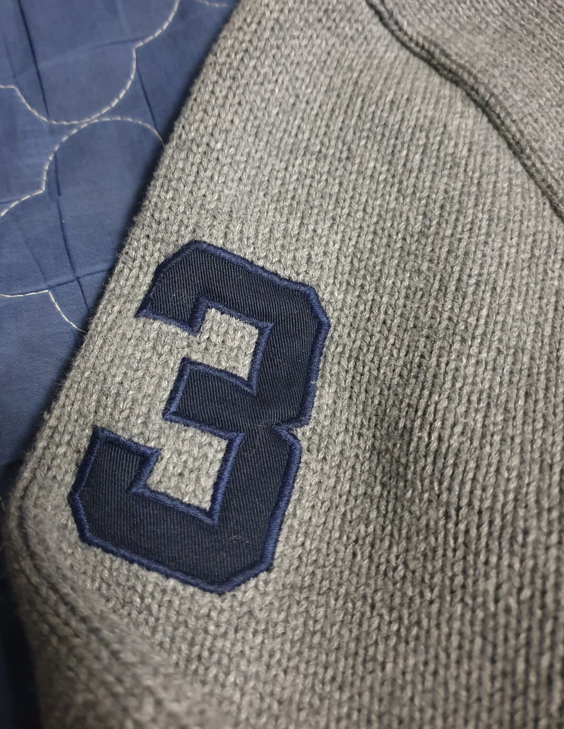 (빈티지) 폴로랄프로렌 빅포니 딱붙핏 니트집업 그레이 (S) 상품이미지3