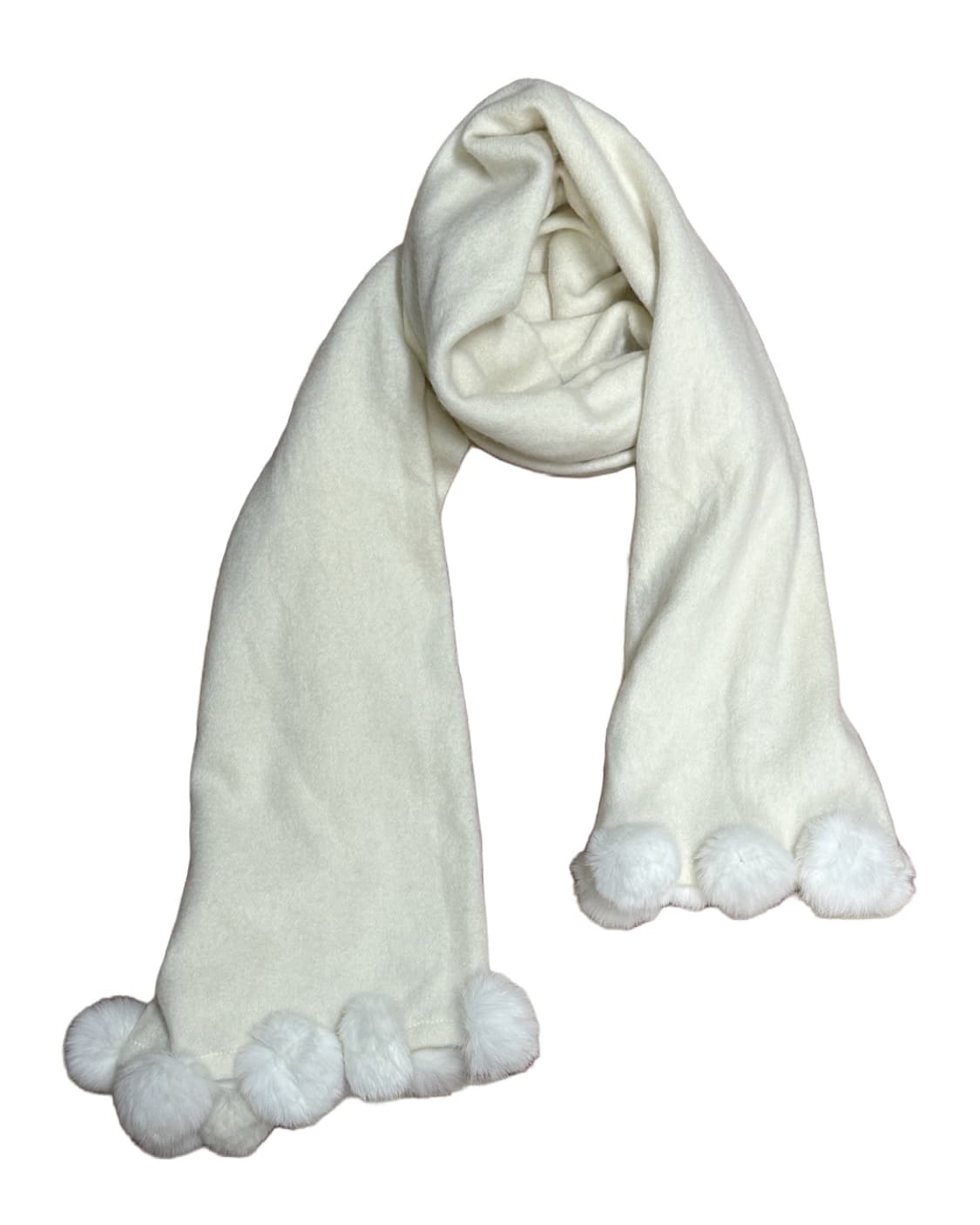 폼폼이 화이트 머플러 상품이미지1