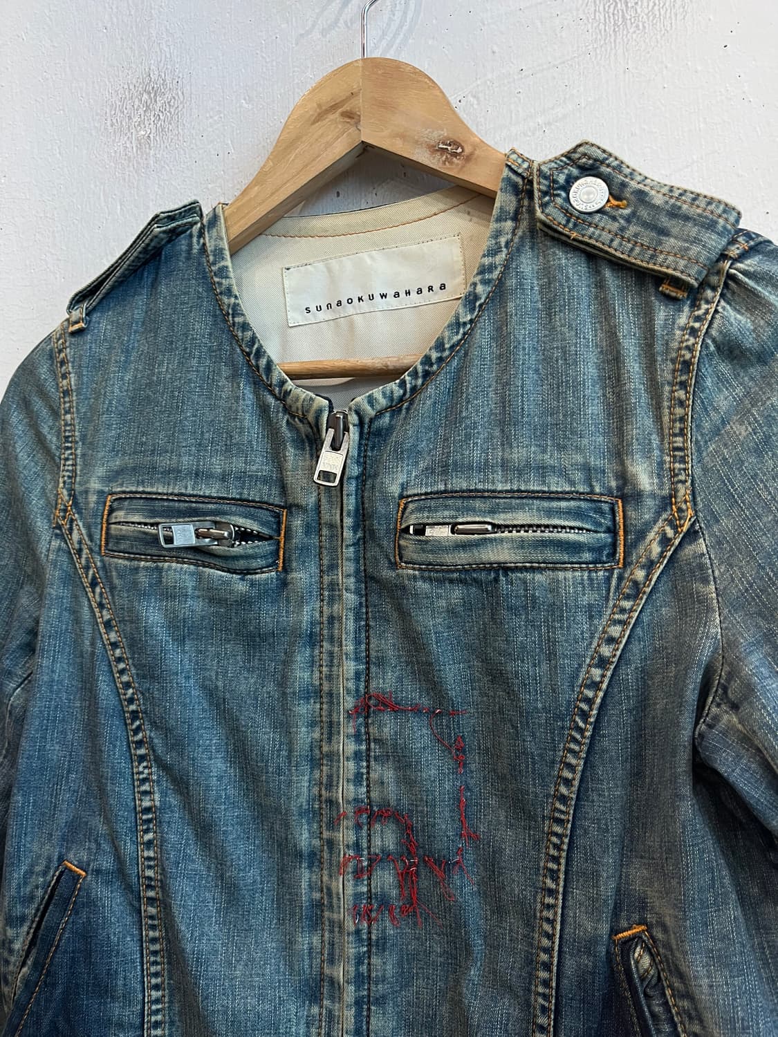 수나오 쿠와하라 데님 집업 자켓 Made in JAPAN  상품이미지2