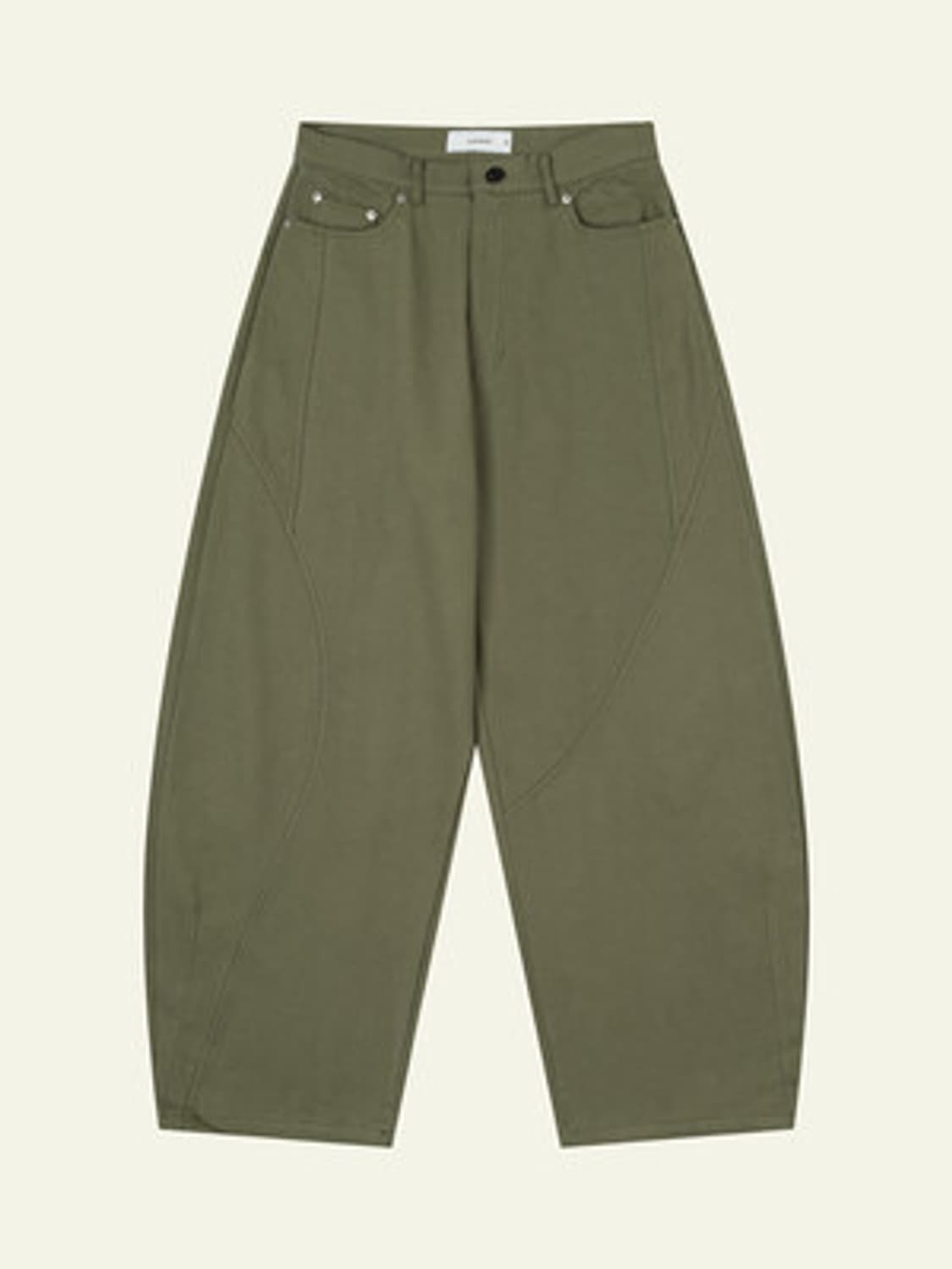 [새 상품/택o] 웨이비니스 - 오블리크 커브드 치노 팬츠 올리브 (2) 상품이미지1