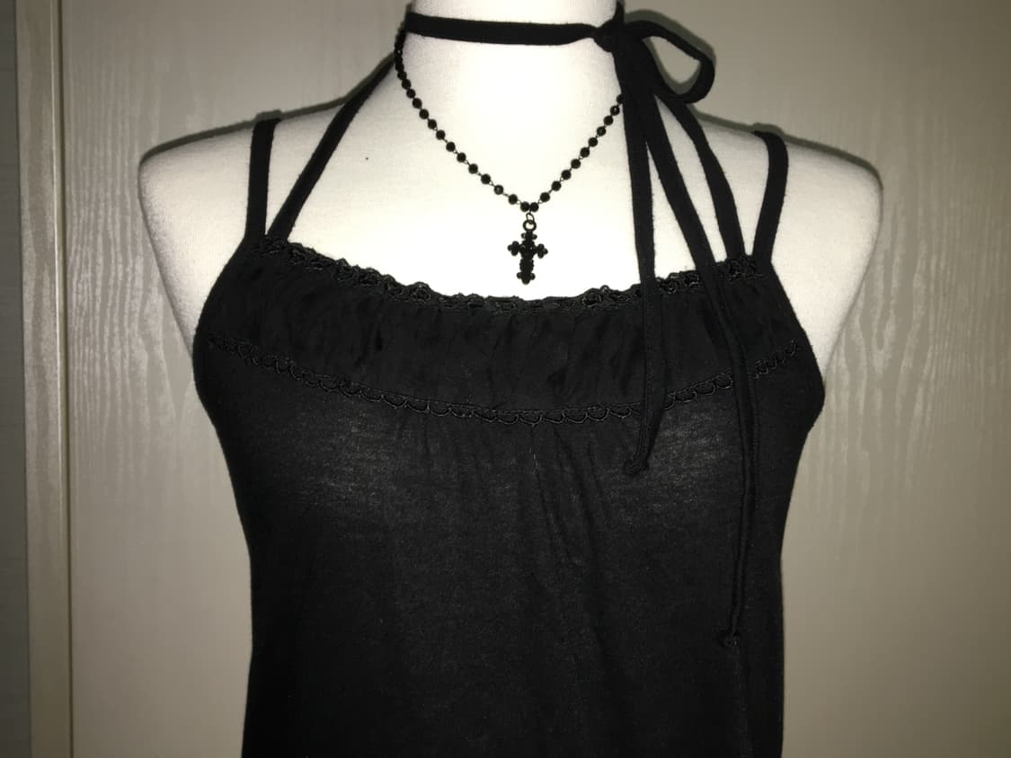 빈티지 홀터넥 레이스 슬리브리스 나시  상품이미지2