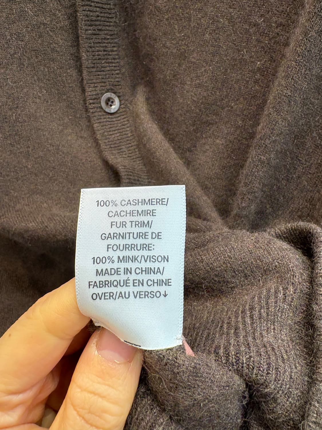브라운 캐시미어 가디건 상품이미지3