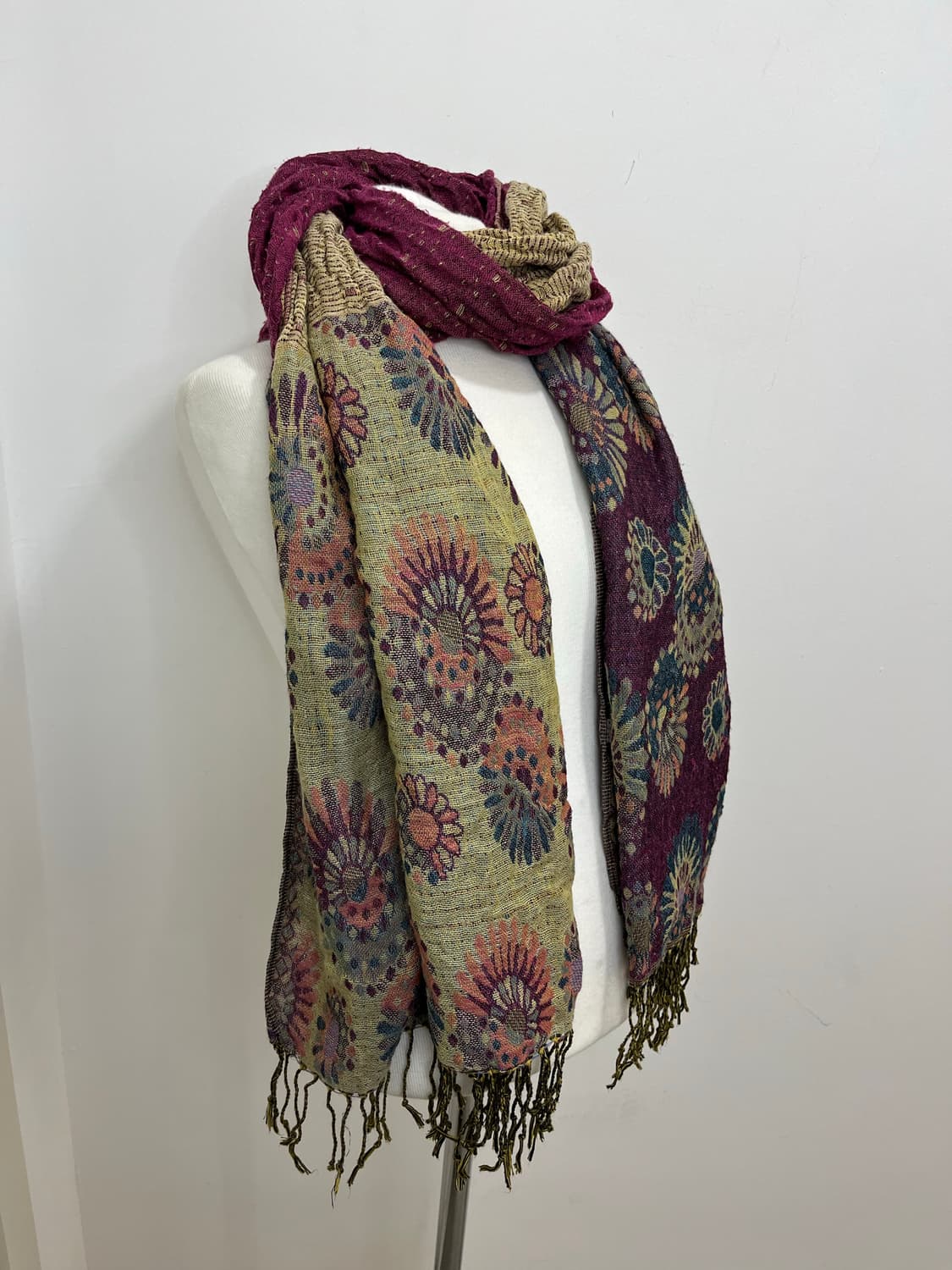 일본 빈티지 히피 집시 패턴 링클 머플러 상품이미지4