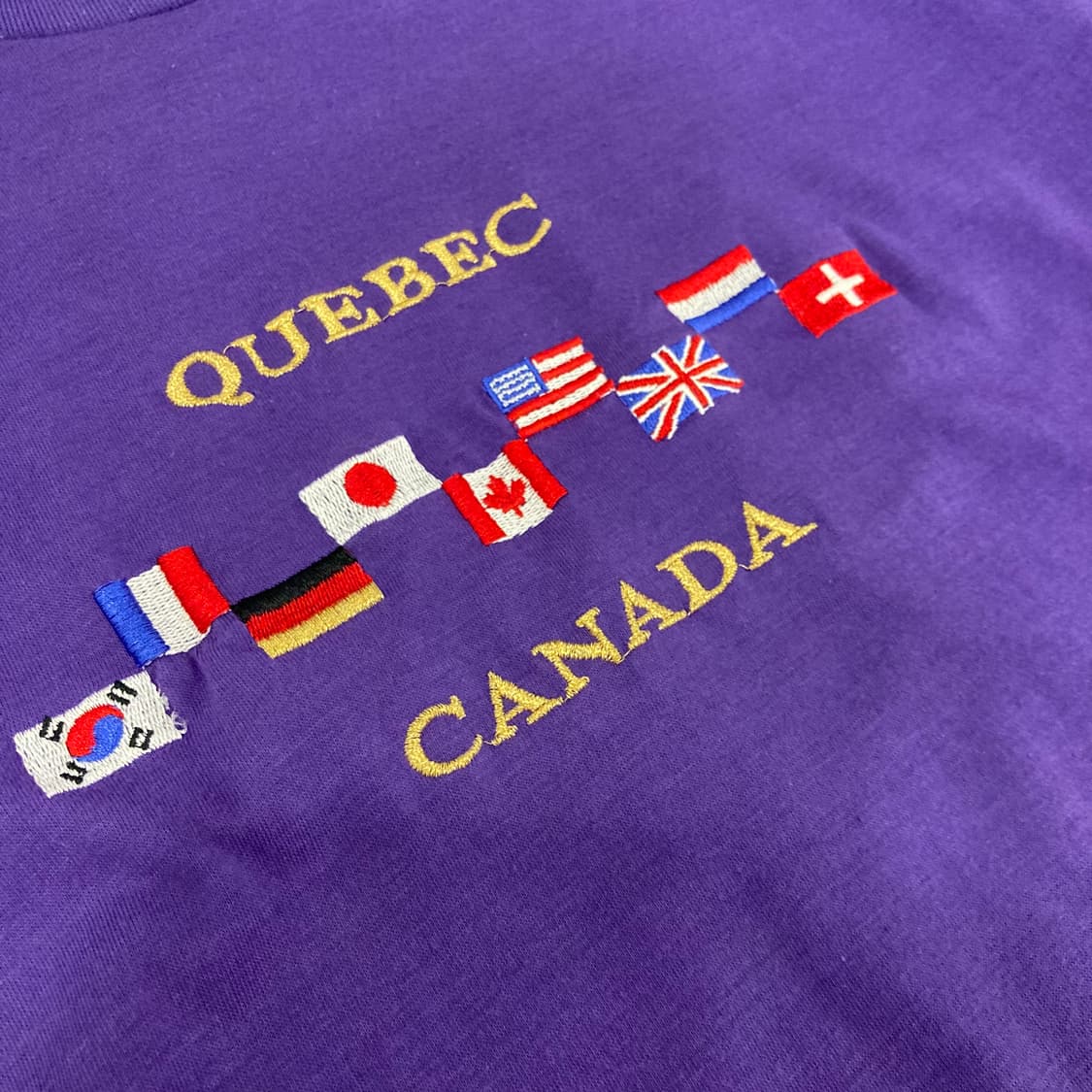 90s 빈티지 자수 디테일 싱글스티치 반팔 티셔츠 상품이미지1