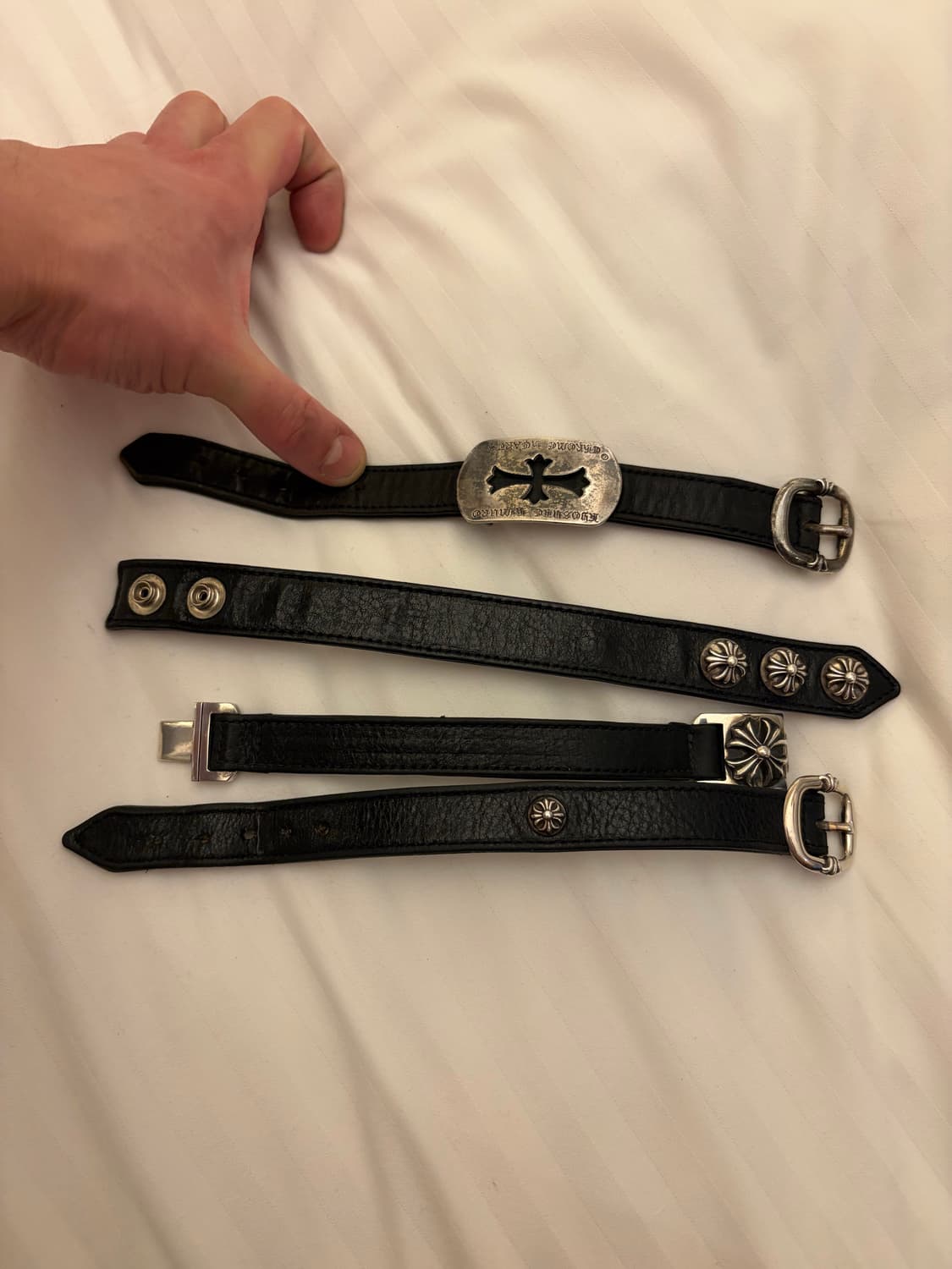 크롬하츠 컷아웃 건슬링어 레더팔찌 상품이미지1