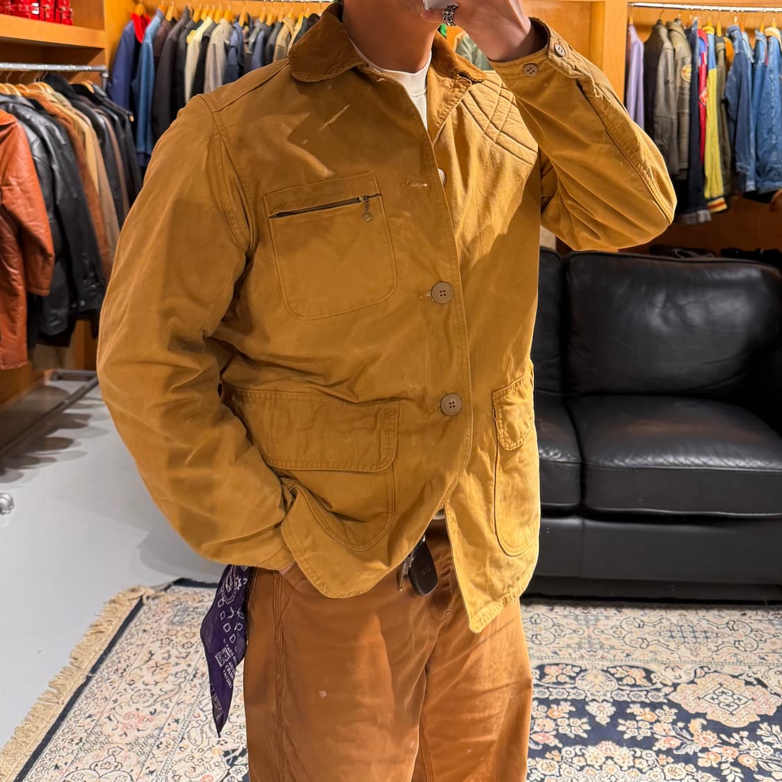 USA 50s 시어스 덕캔버스 헌팅 자켓 L 콘마르 체인지퍼 상품이미지2