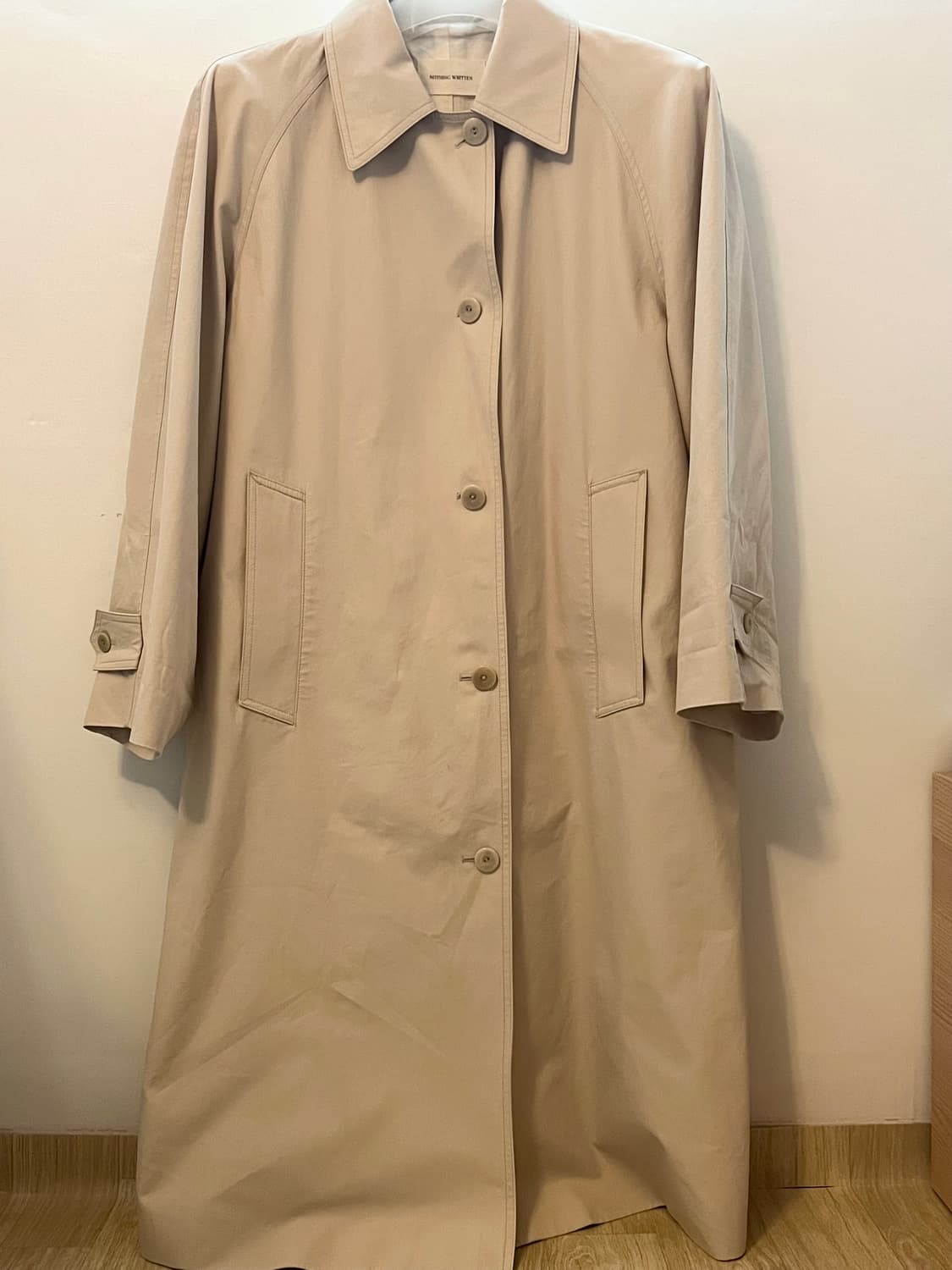 낫띵리튼 볼륨 발마칸 트렌치 코트 베이지 상품이미지5