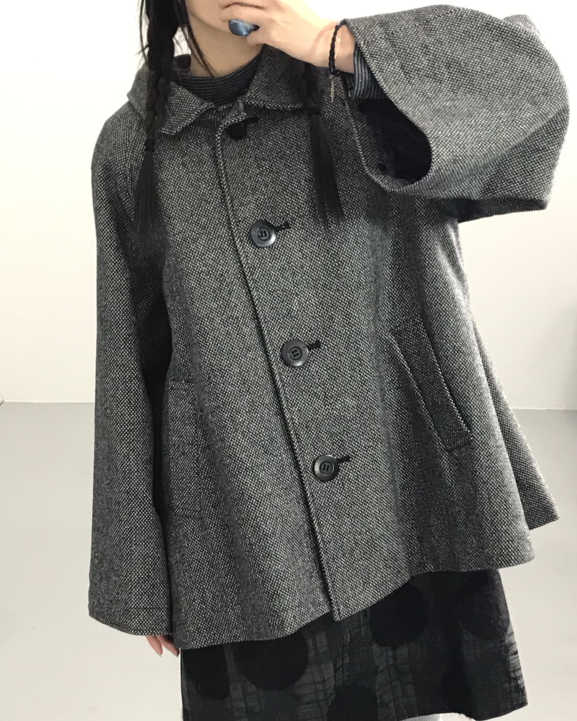Heather Herringbone Short Coat 상품이미지3