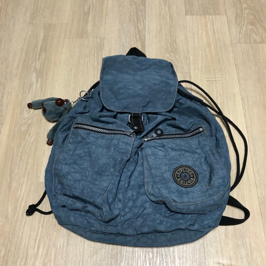 (ONE SIZE) 키플링 Y2K 허니비 복조리 백팩 파스텔 블루 키플링 상품이미지1