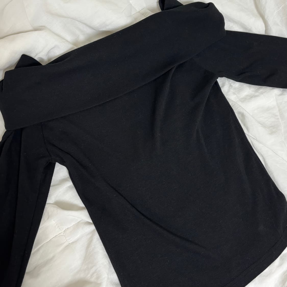 블랙 기모 오프숄더 상품이미지5