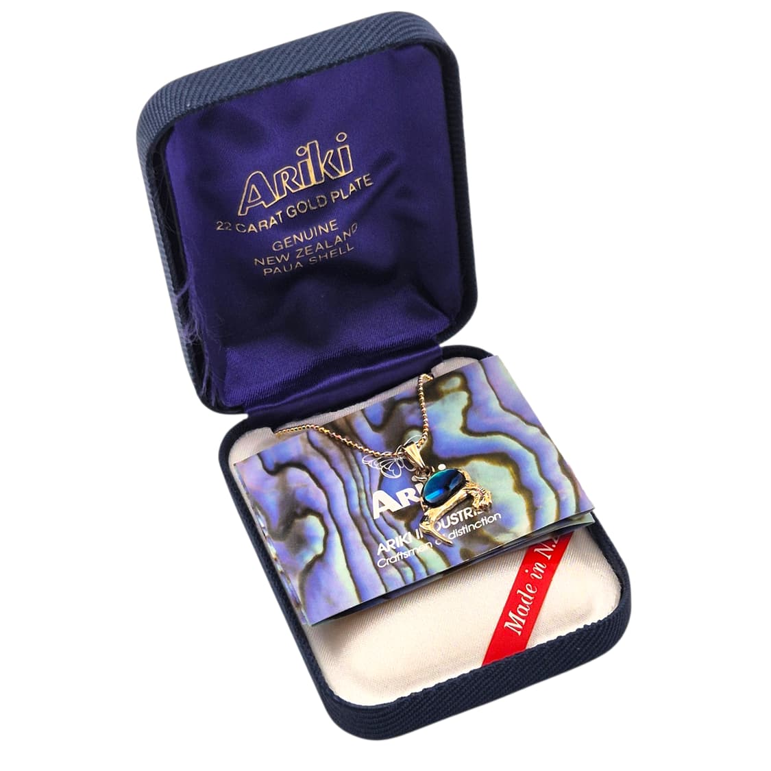 80s 뉴질랜드 파우아 자개 22k 키위새 목걸이 상품이미지2