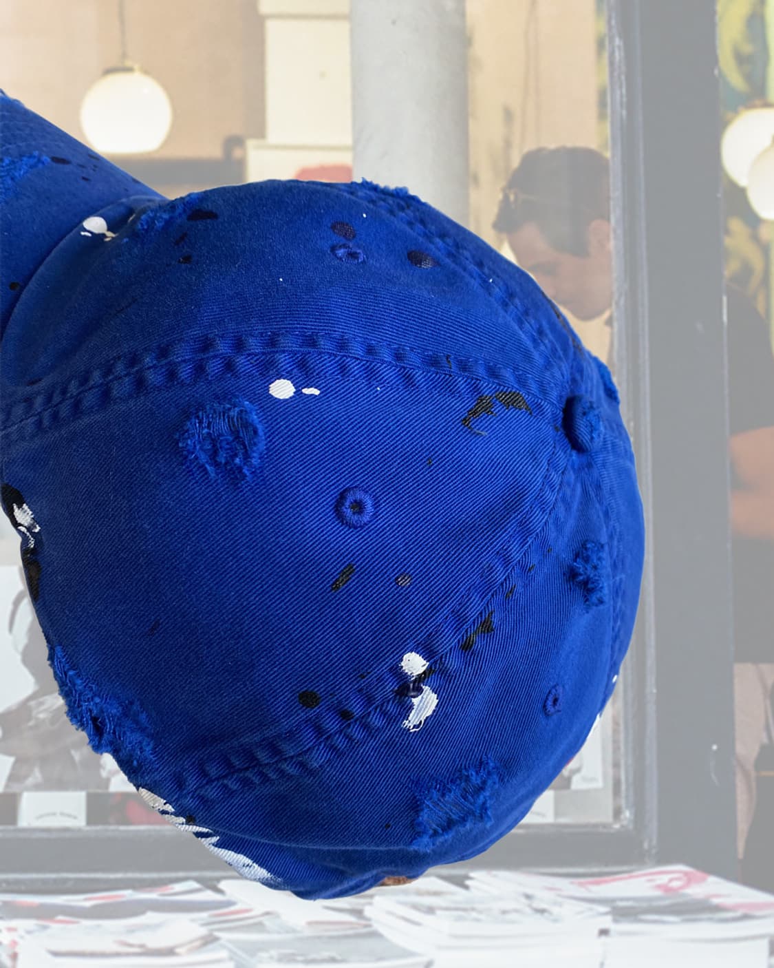 폴로 블루 디스트로이드 페인팅 빈티지 볼캡 모자 상품이미지6