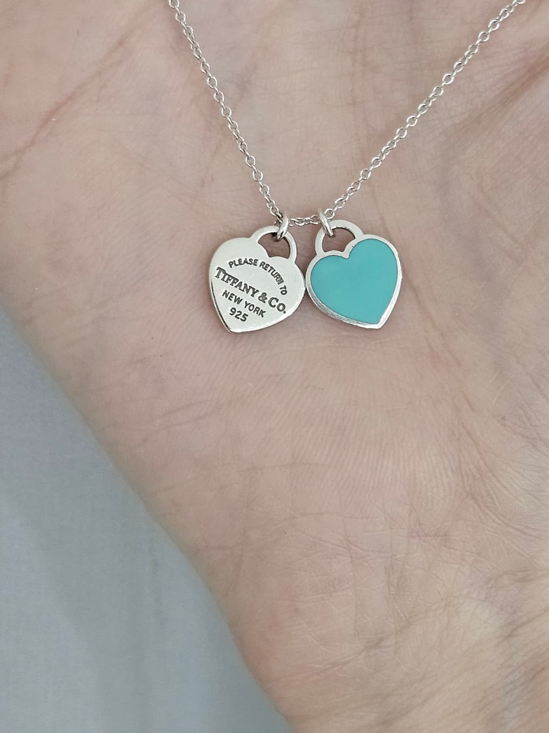 티파니앤코 리턴투 더블하트 민트 미니 목걸이[정품/풀박스] 상품이미지5
