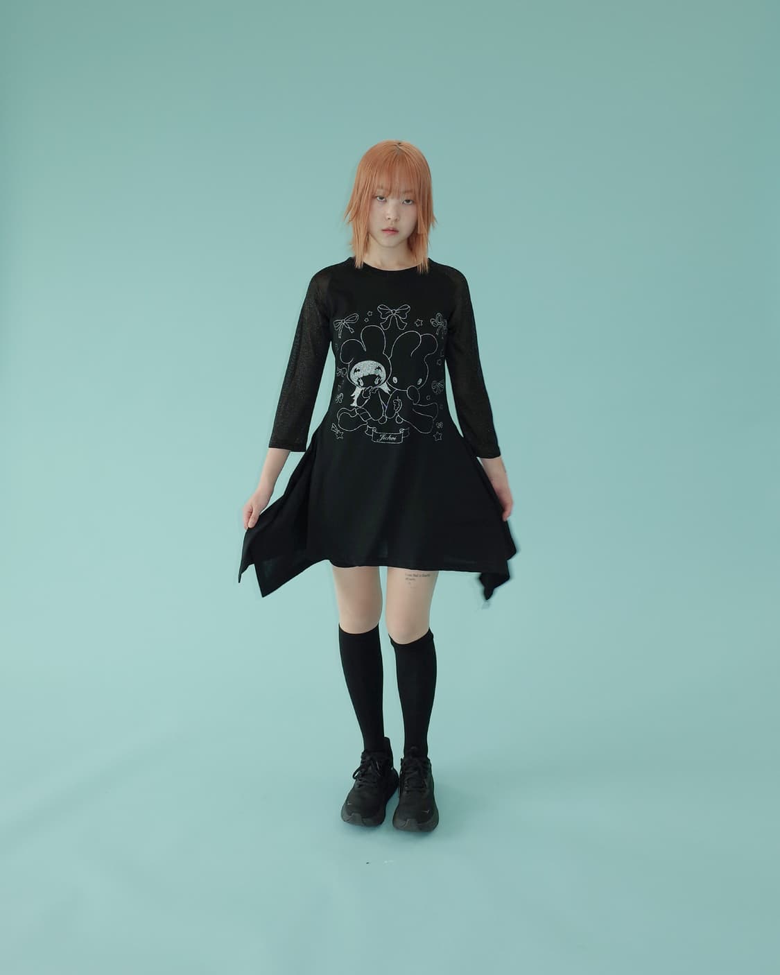 JICHOI 지초이 SS24 FLARED RAGLAN T-DRESS 상품이미지1