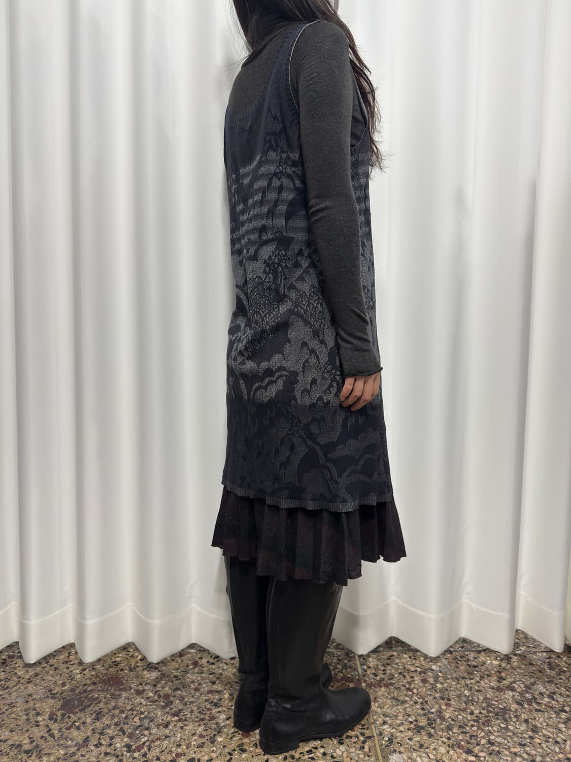 check wool wrap skirt 상품이미지7