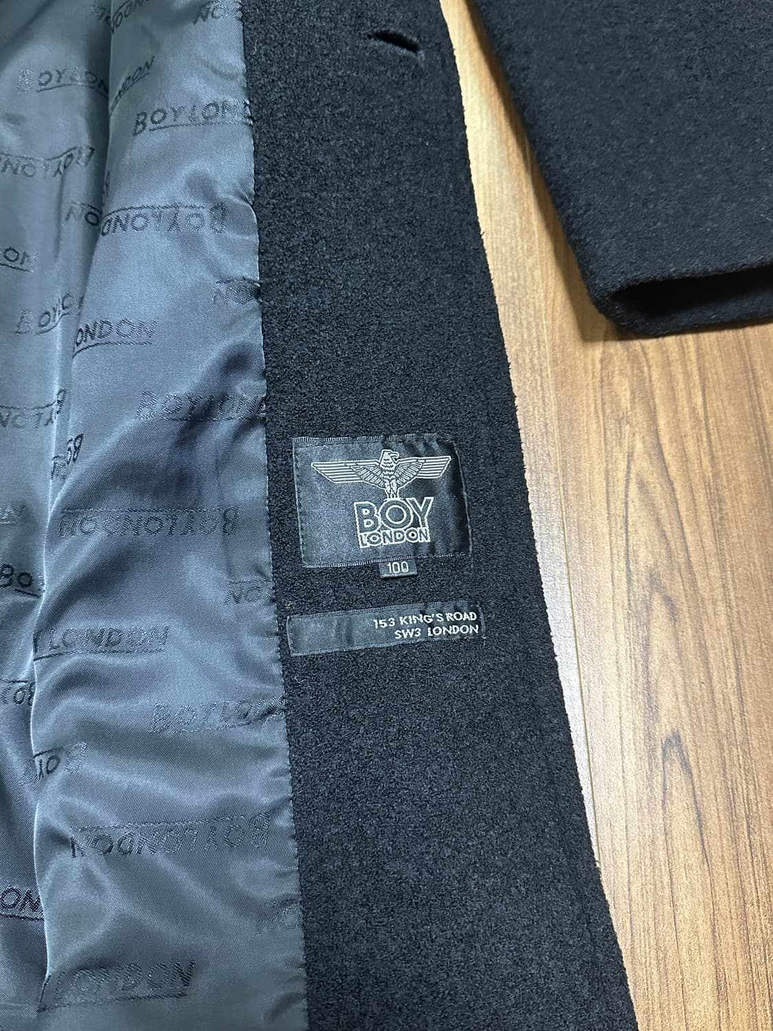 보이런던 울 블랙 코트 100 상품이미지6