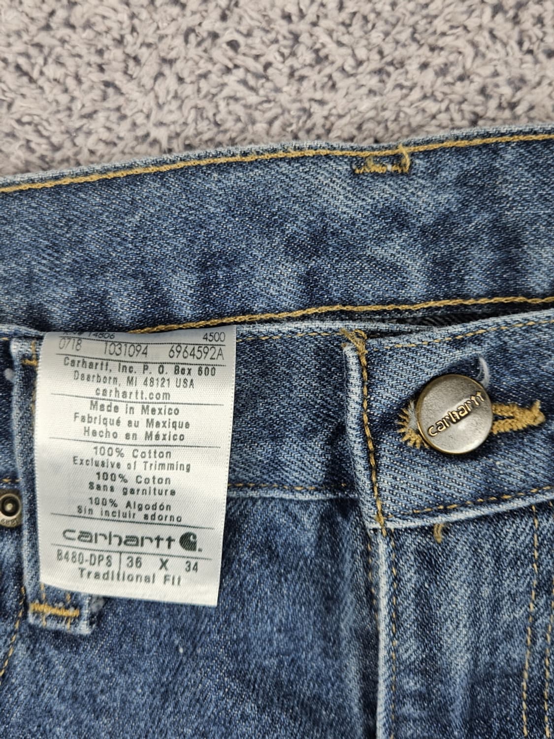 칼하트 데님 워크 팬츠 ( 36 X 34 ) / 10403 상품이미지7